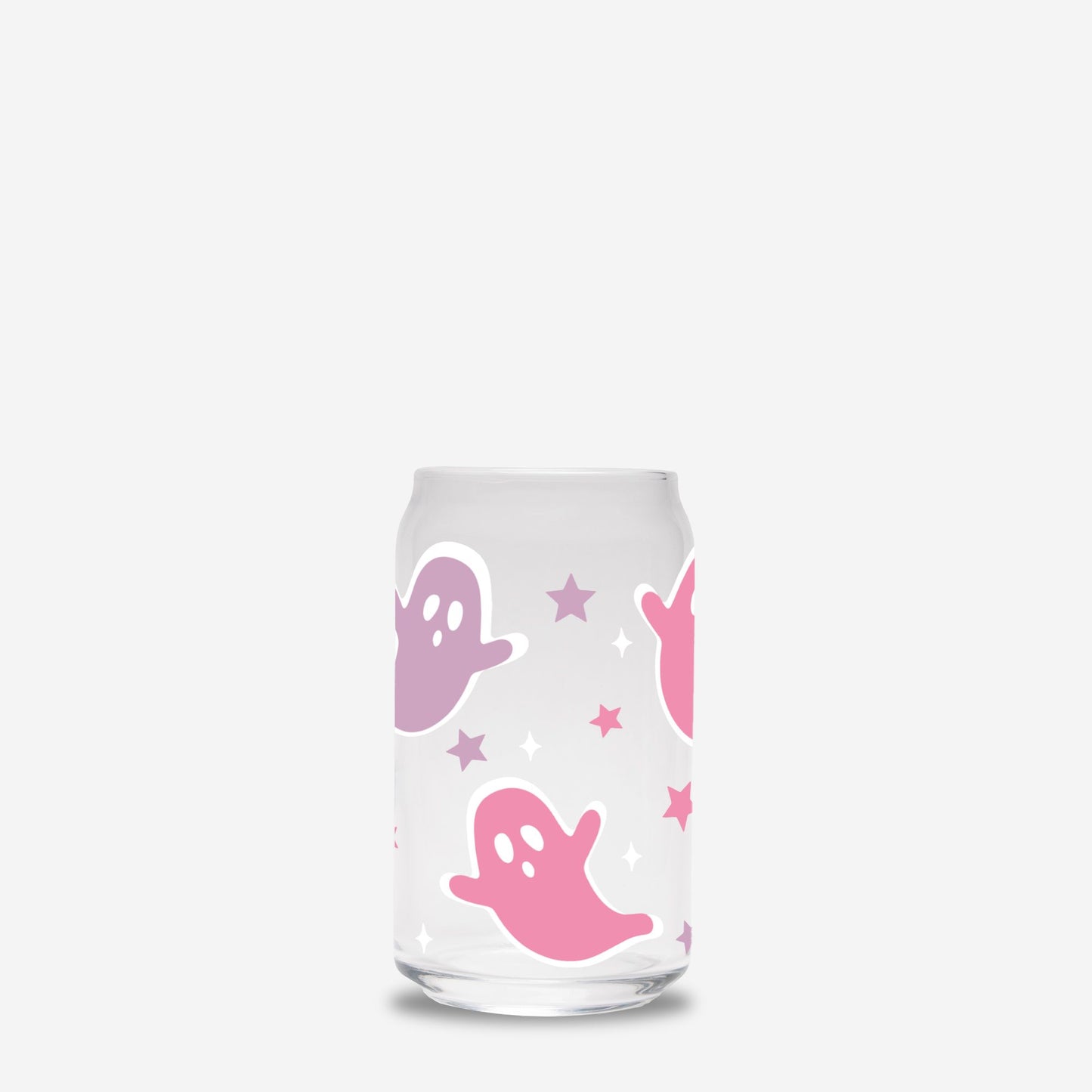 Pink Purple Ghost Glass Can 16oz