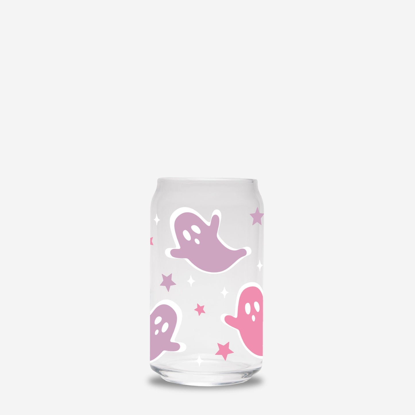 Pink Purple Ghost Glass Can 16oz